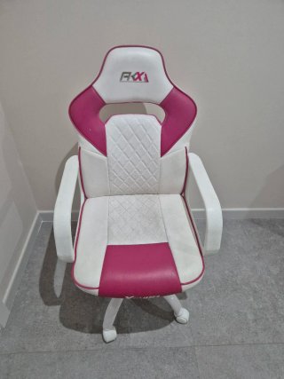 Silla de Escritorio Gaming Blanca y Rosa