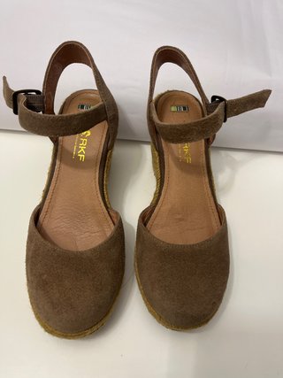 RKF Sandalias Cuero Plataforma Marrón