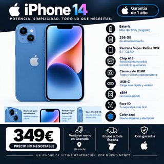 iPhone 14 256GB Muy poco Uso bateria original