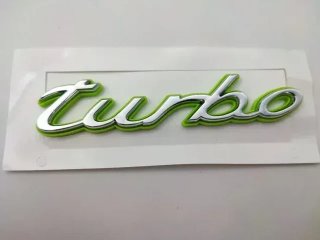 Emblema Porsche turbo e-hybrid plata