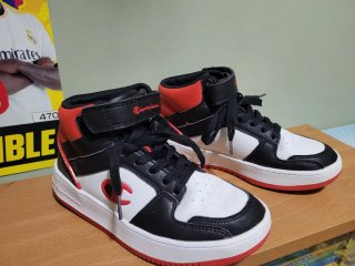 Zapatillas Champion Altas Negras Rojas Blancas