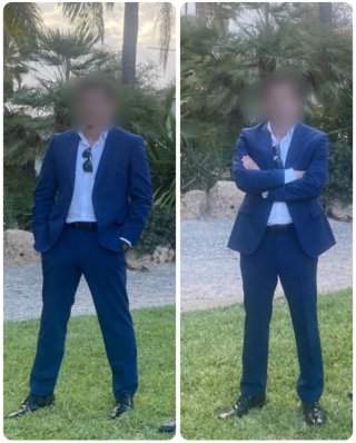 Traje Hugo Boss Azul Marino talla 44 + funda.