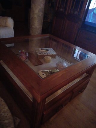 Mesa de centro madera y cristal