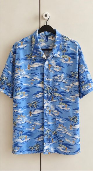 Camisa Vintage Estampadag Azul
