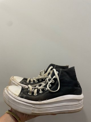 Converse plataforma negras mujer