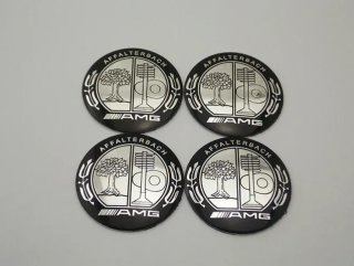 Chapas de centro de rueda Mercedes AMG plata 56 mm
