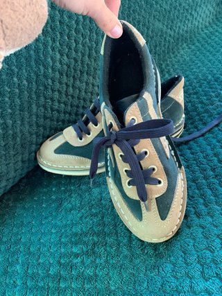 Scarpe da bowling donna beige/blu