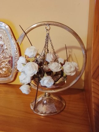 Cesta Plata/Alpaca Decorativa