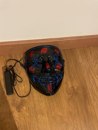 Máscara Halloween LED Negra y Roja