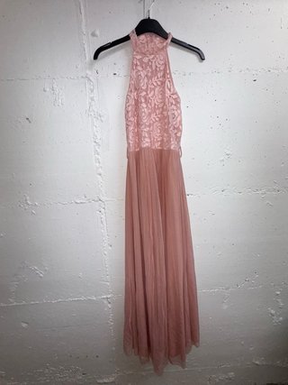 Vestido largo de fiesta rosa
