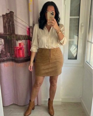 Falda marrón Amichi Talla XL de ante nueva