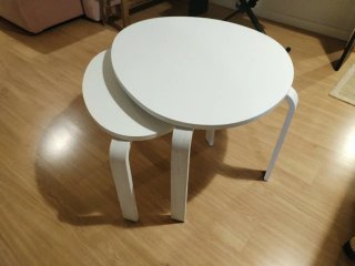 Mesita de centro blanca de madera