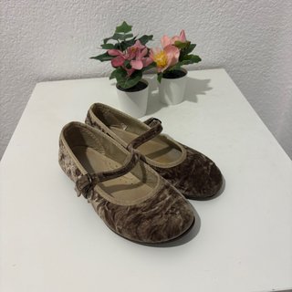 Zapatos Fallera T32 Terciopelo Dorado