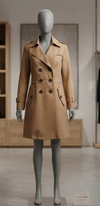 Gabardina Corta Color Camel