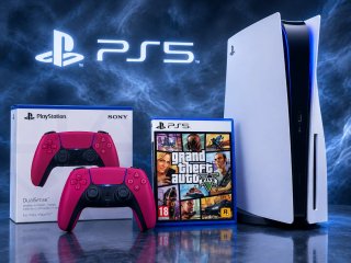 Consola PS5 + GTA V + Mando Rosa + mando gris