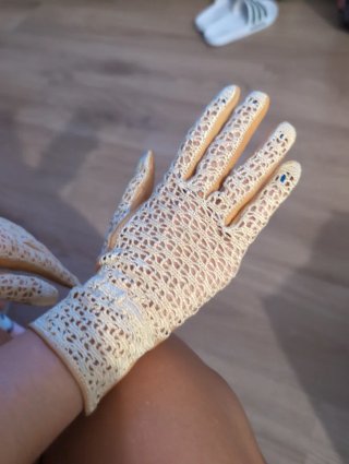 Guantes de Piel y Ganchillo