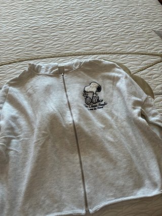 Sudadera Snoopy Cremallera Gris
