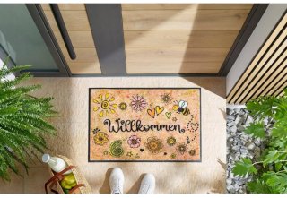 Tappeto d'ingresso con design floreale