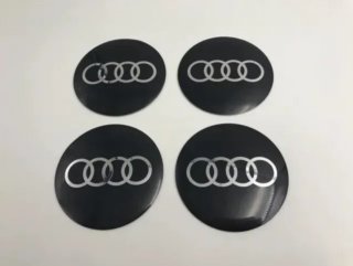 Chapas de centro de rueda pegatina Audi 90 mm
