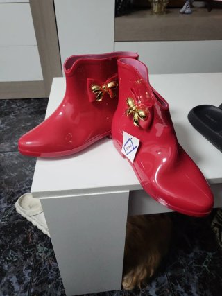 Botas de agua Dolce rojas con lazo