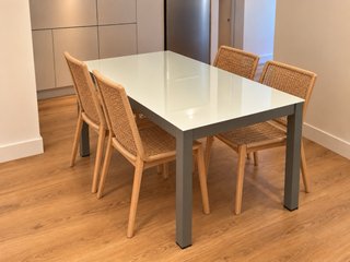 Mesa de Comedor Extensible de Cristal