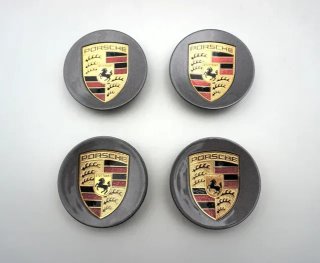 Centro de rueda Porsche gris 76 mm