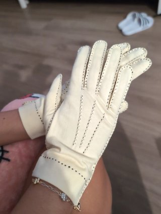 Guantes de Algodón Beige