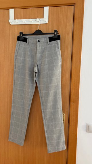 Pantalón de vestir Zara gris a cuadros