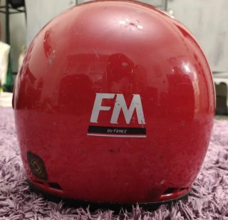 Casco de Moto "FM by Fines" ,rojo,retro, vintage
