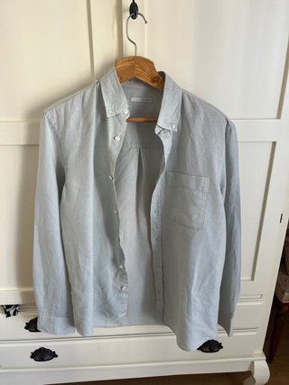 Camisa Zara Verde Agua Talla S Hombre