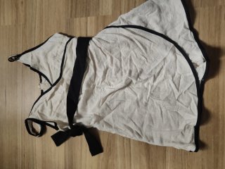 Vestido pantalón blanco y negro