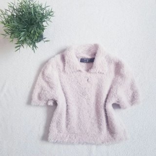 Jersey polo top pelo beige Primark