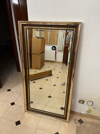 Espejo antiguo madera y cristal