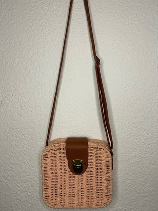 Bolso de Mimbre Rosa