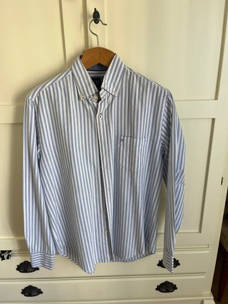 Camisa Pedro del Hierro rayas azul/blanca T40