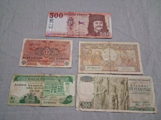 Lote de 5 Billetes Antiguos Internacionales
