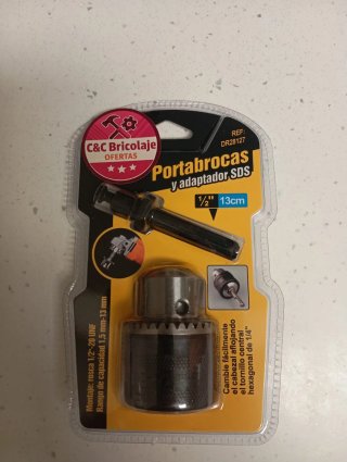 Portabrocas y adaptador SDS 1/2 13cm