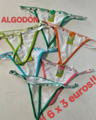 Pack 6 Tangas de Hilo Players Talla M