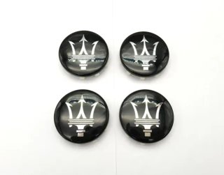 4 tapas llantas Maserati 59 mm negro