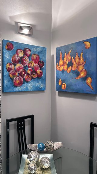 Cuadro bodegón óleo frutas