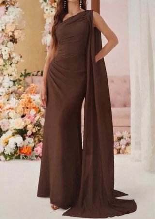 Vestido de fiesta largo marrón