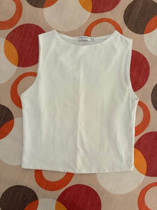 Top Stradivarius Blanco Talla S