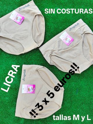 3 Bragas Sin Costuras tallas M  y L