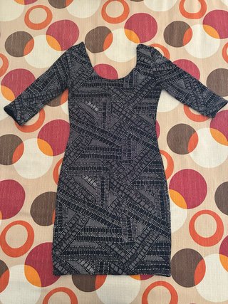 Vestido estampado manga 3/4