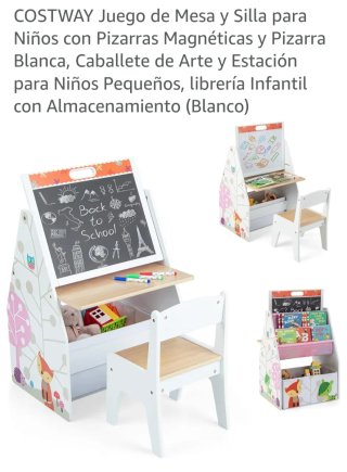 Pupitre Infantil con Pizarra y Almacenamiento