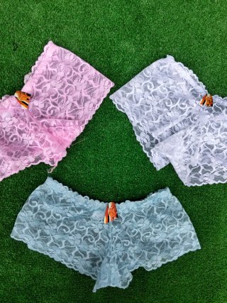 Set de 3 bragas de encaje
