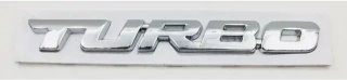 Emblema placa turbo 96 x 11 mm plata