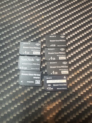 Lote 7 Tarjetas Memory Stick Pro Duo