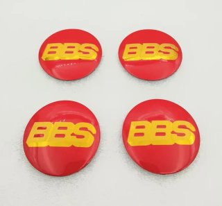 Chapas de centro de rueda BBS rojo y dorado 56 mm