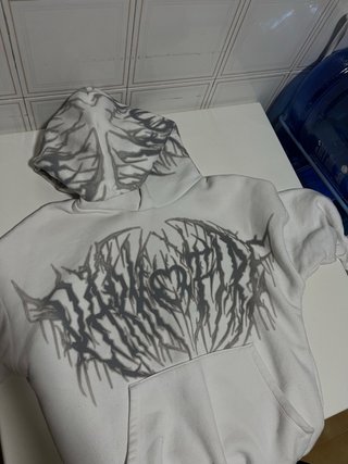 Sudadera Bershka Blanca con Estampado